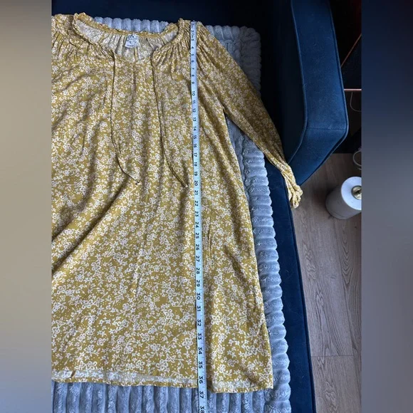 Naïf boho flowy tiny floral print straight shift midi dress - Picture 7 of 8